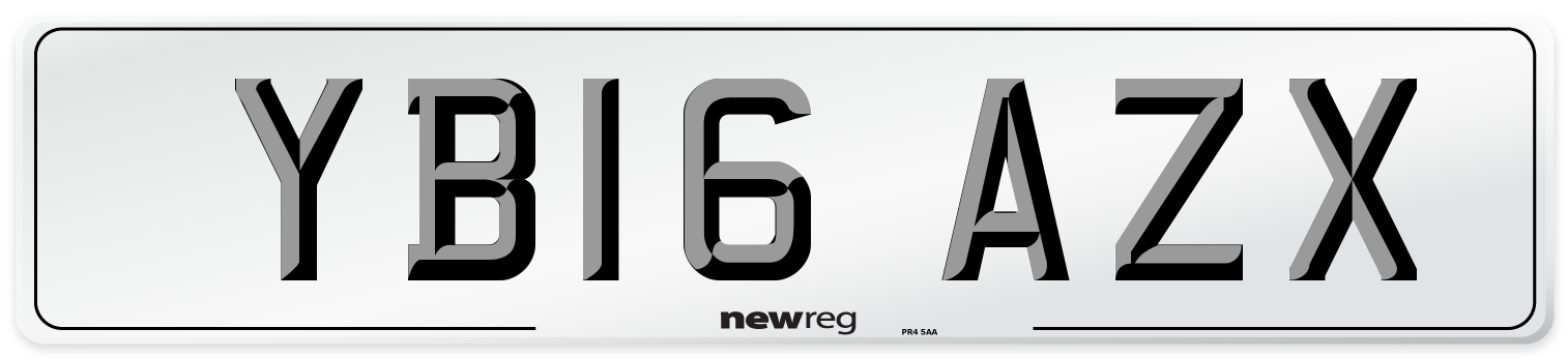 YB16 AZX Number Plate from New Reg
